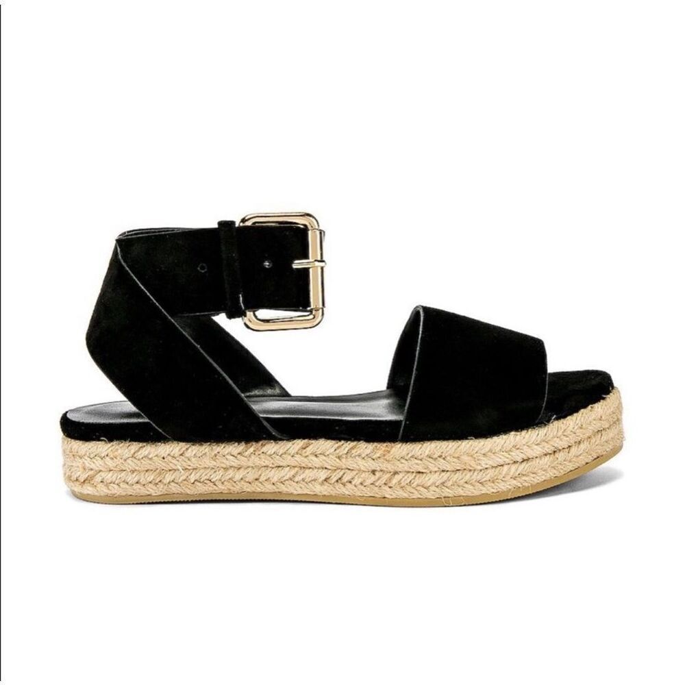 Raye Taos Espadrilles Black Chunky Sandals size 8
